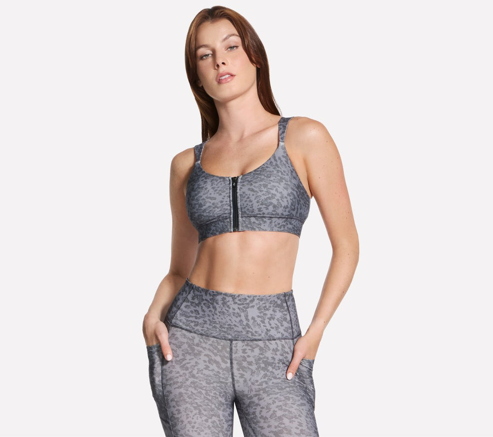 GO WALK Evolution Printed Zip Front Bra | Skechers