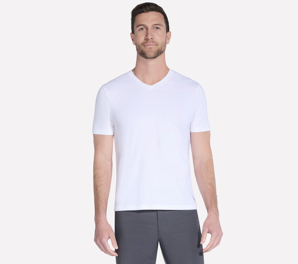 GO DRI Pima Short Sleeve V-Neck | Skechers