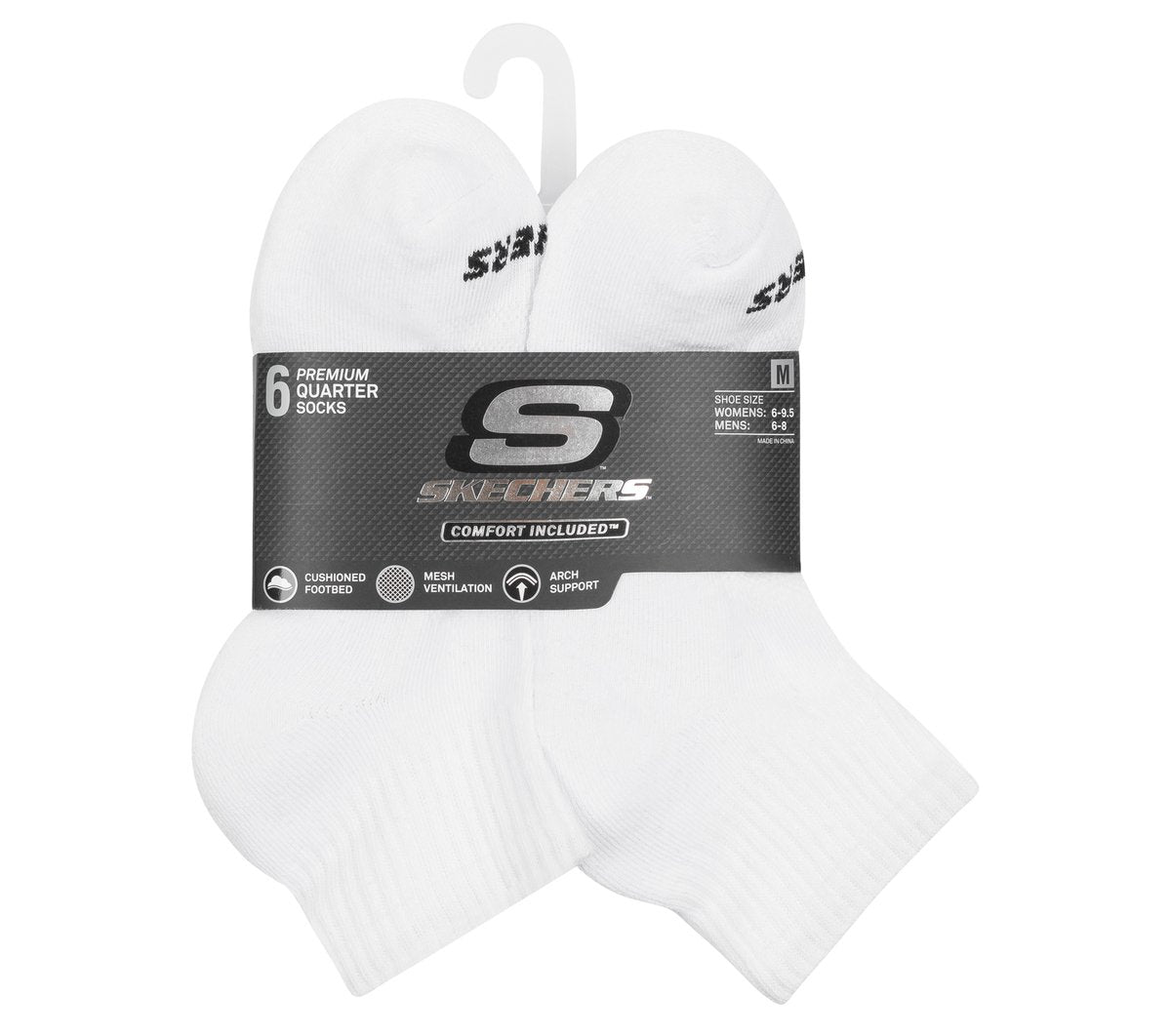 6 Pack Core Quarter Medium Socks | Skechers