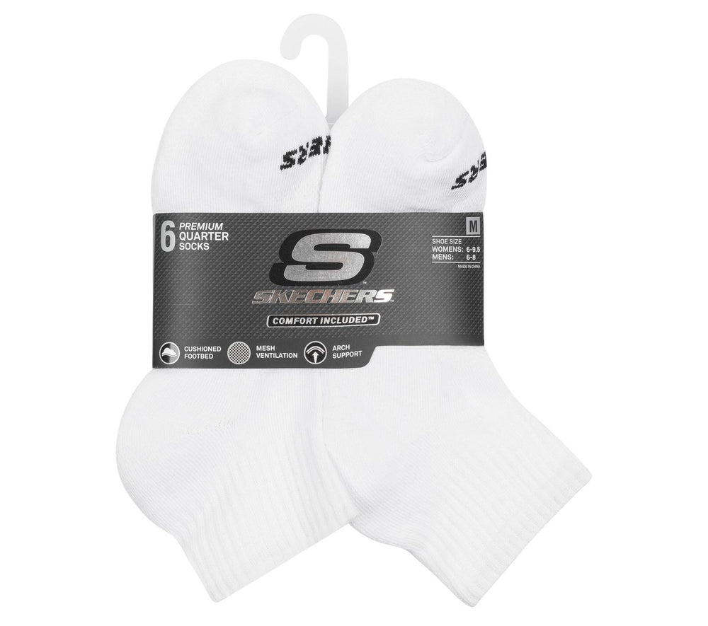 6 Pack Core Quarter Medium Socks | Skechers