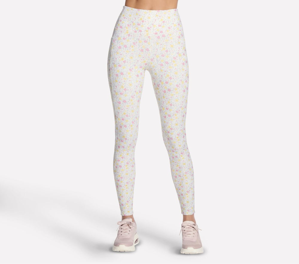 GO WALK Rib Floral Full Length High-Waisted Legging | Skechers