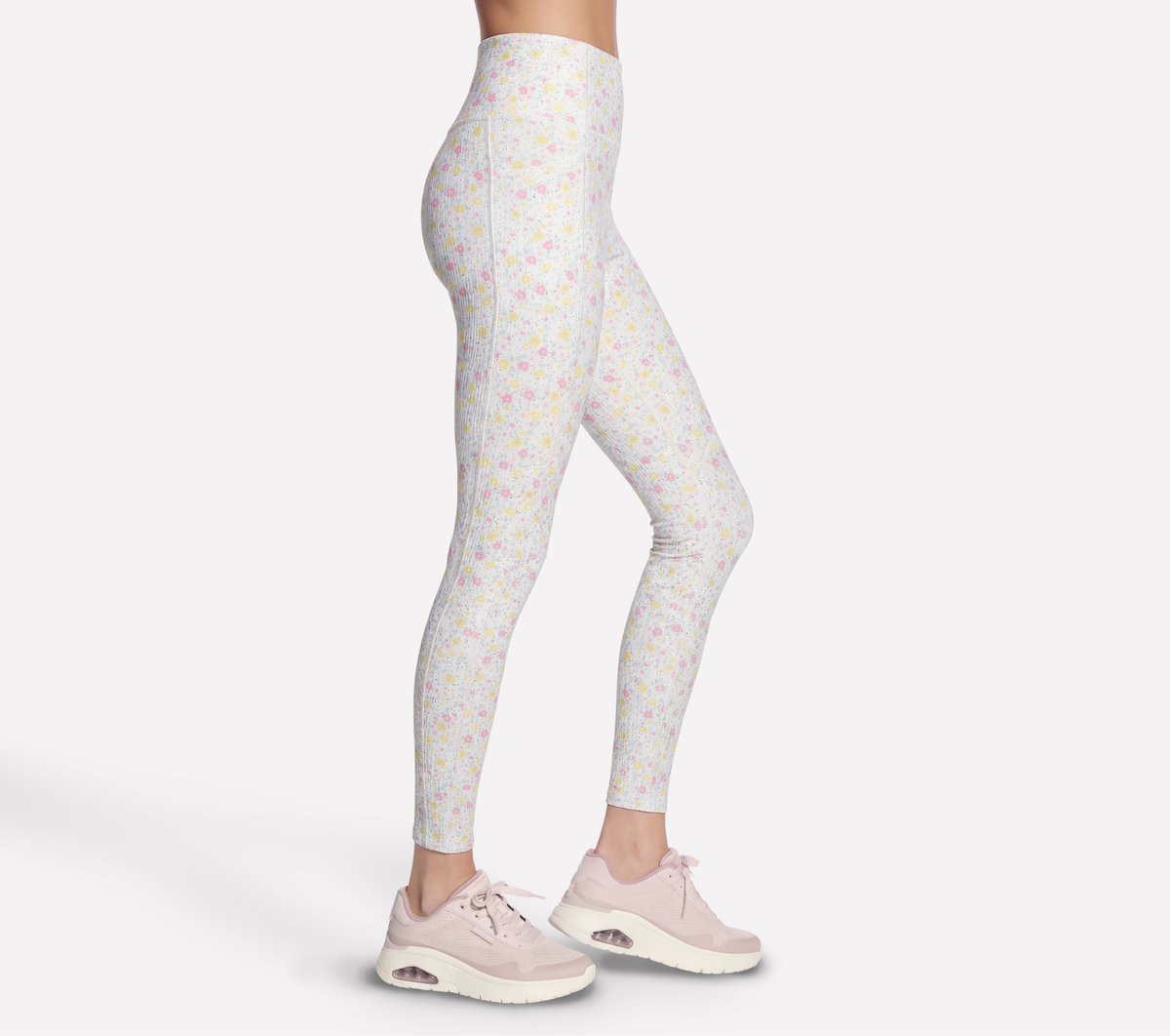GO WALK Rib Floral Full Length High-Waisted Legging | Skechers