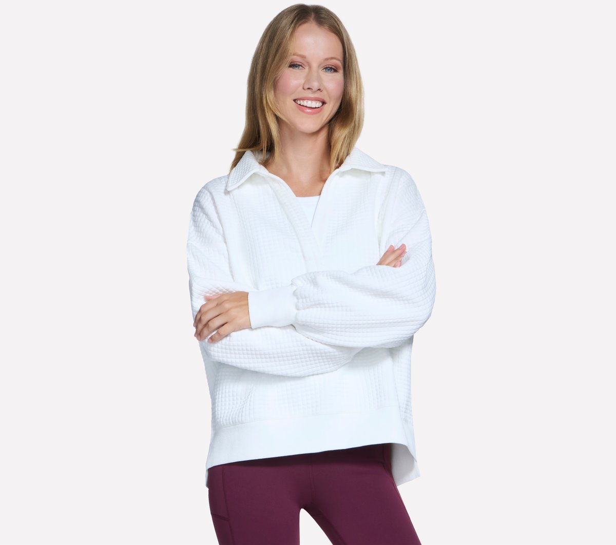 Downtown Cozy Fit Collared Long Sleeve | Skechers