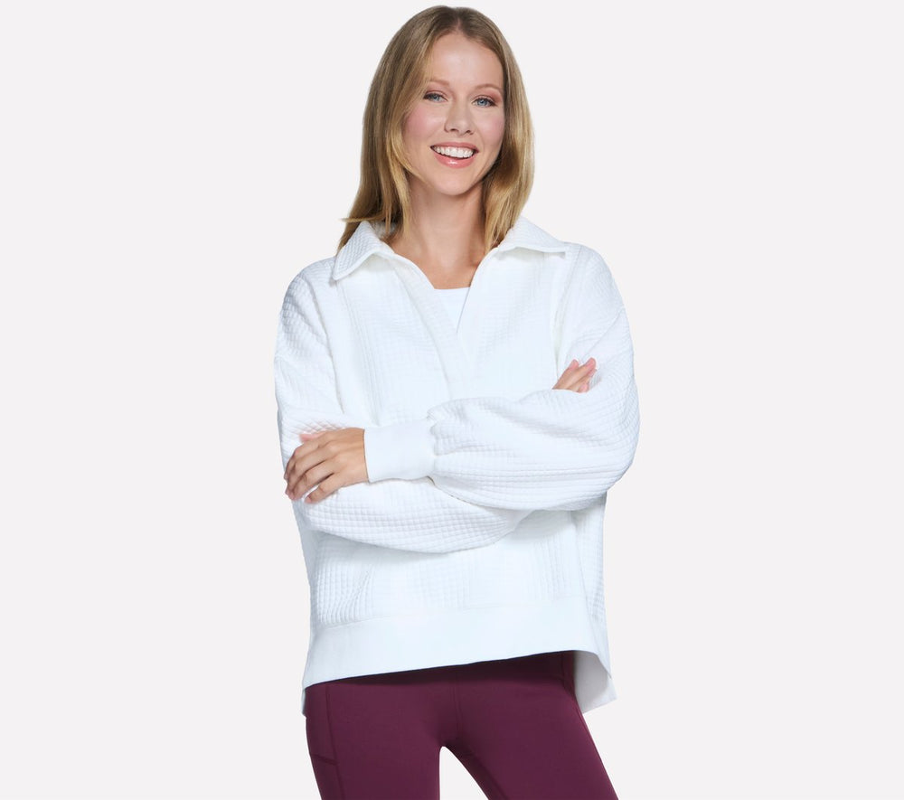 Downtown Cozy Fit Collared Long Sleeve | Skechers