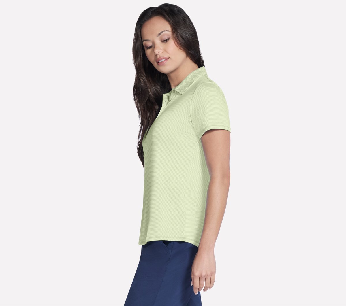 Short Sleeve On The Green Striped Polo | Skechers