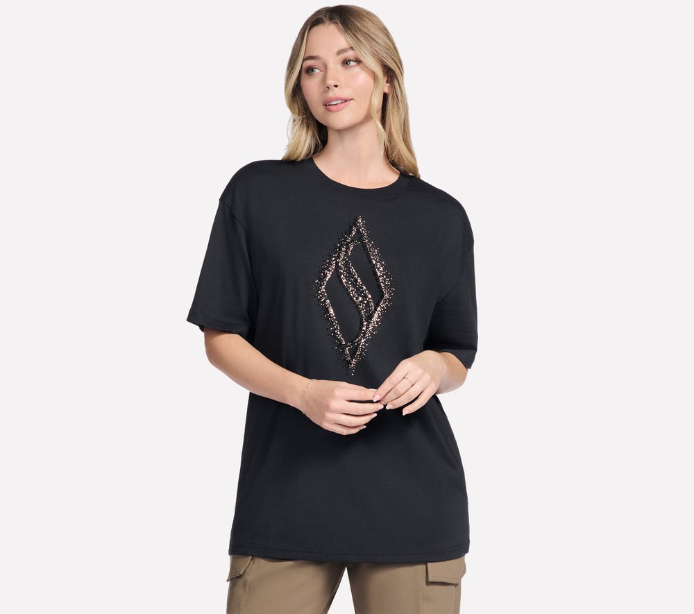 Gold Splatter Diamond Short Sleeve Tee | Skechers