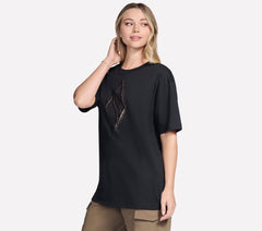 Gold Splatter Diamond Short Sleeve Tee | Skechers