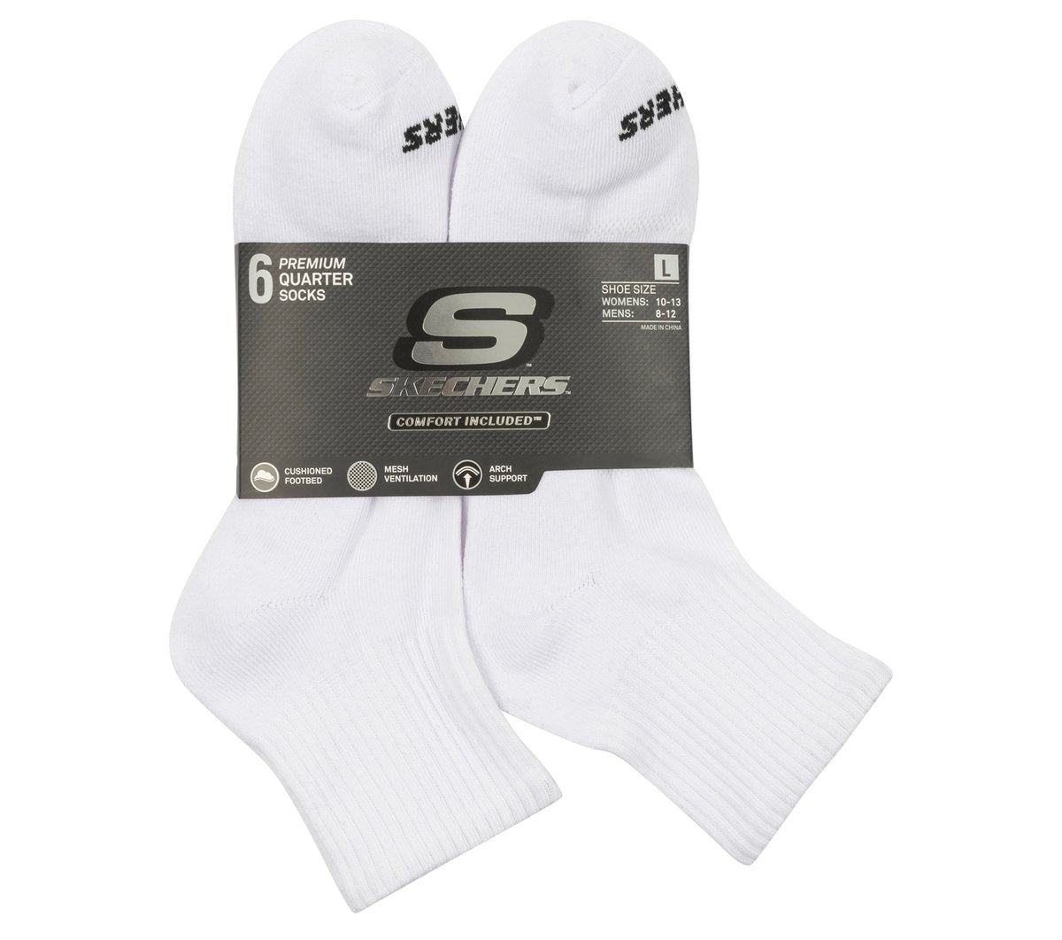 6 Pack Core Quarter Large Socks | Skechers