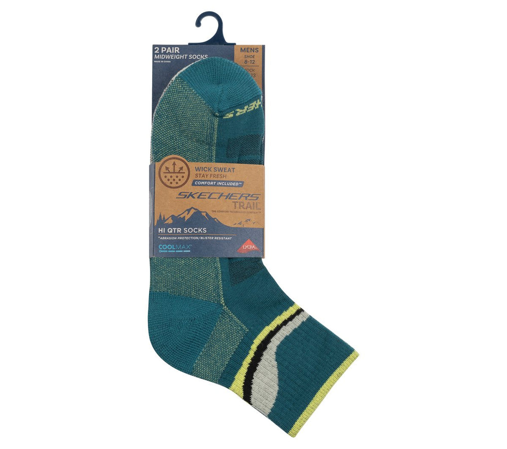 2 Pack Men's Quarter Trail Socks | Skechers