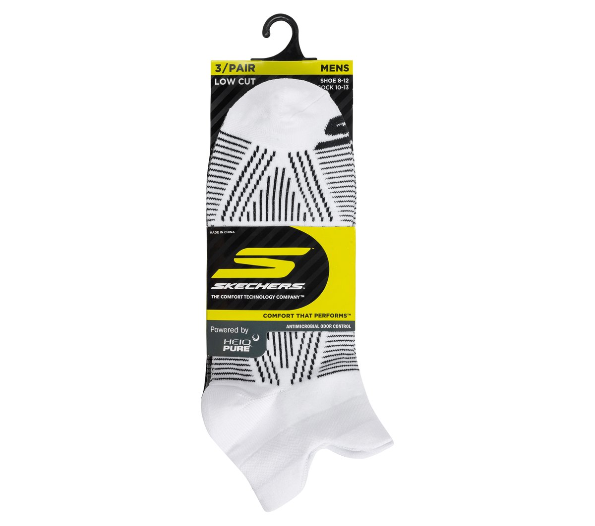 3 Pack Men's Performance Low Cut Pattern Socks | Skechers