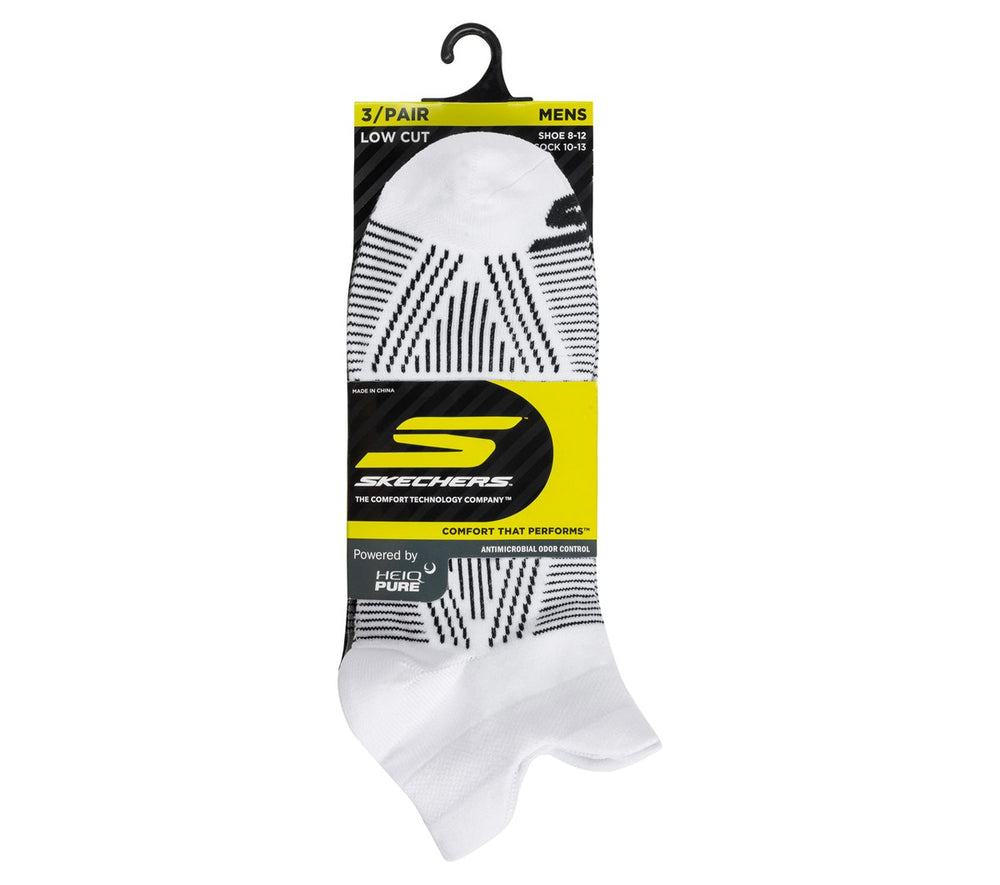 3 Pack Men's Performance Low Cut Pattern Socks | Skechers
