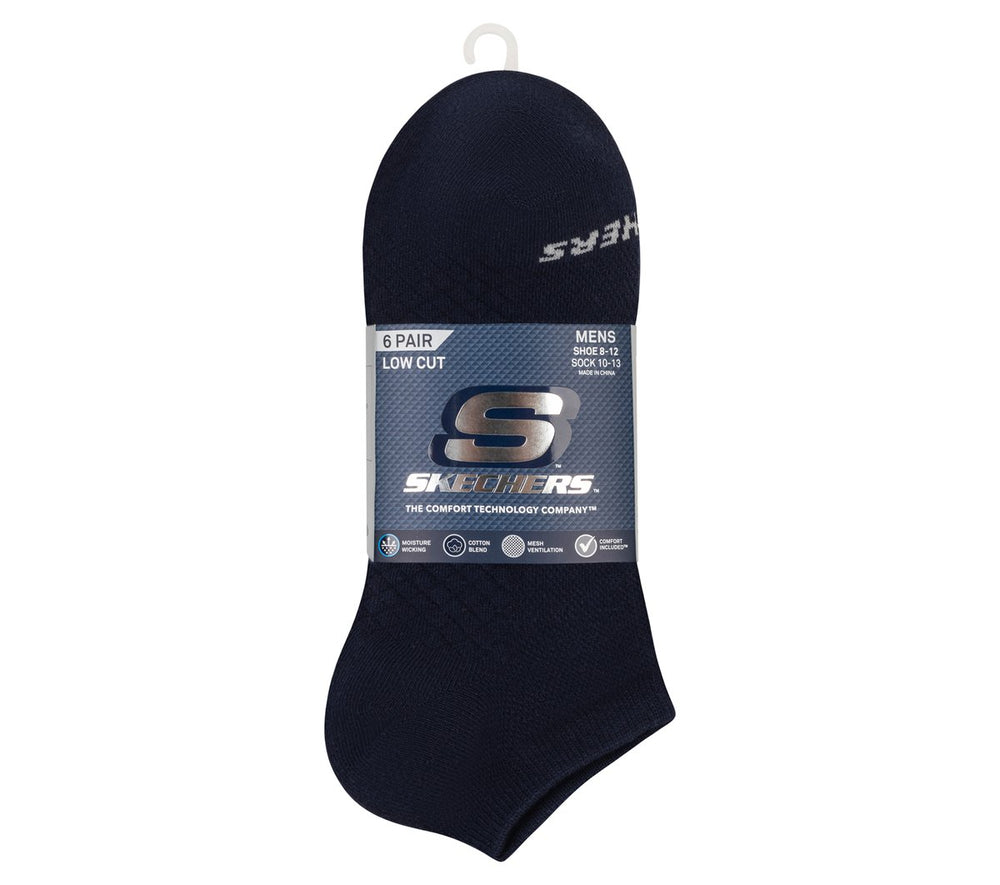6 Pack Men's Low Cut Texture Knit Socks | Skechers