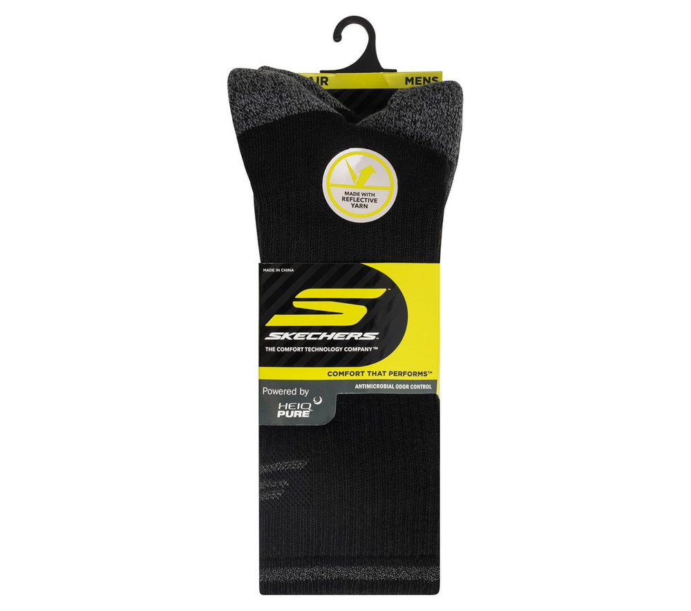 3 Pack Men's Reflective Performance Crew Socks | Skechers