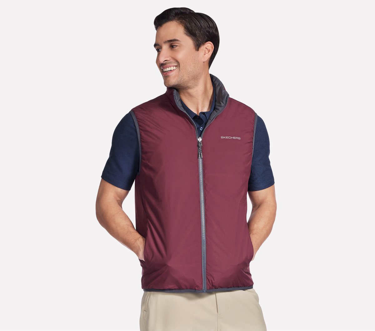 GO SHIELD Cozy Fit Altitude Reversible Vest | Skechers