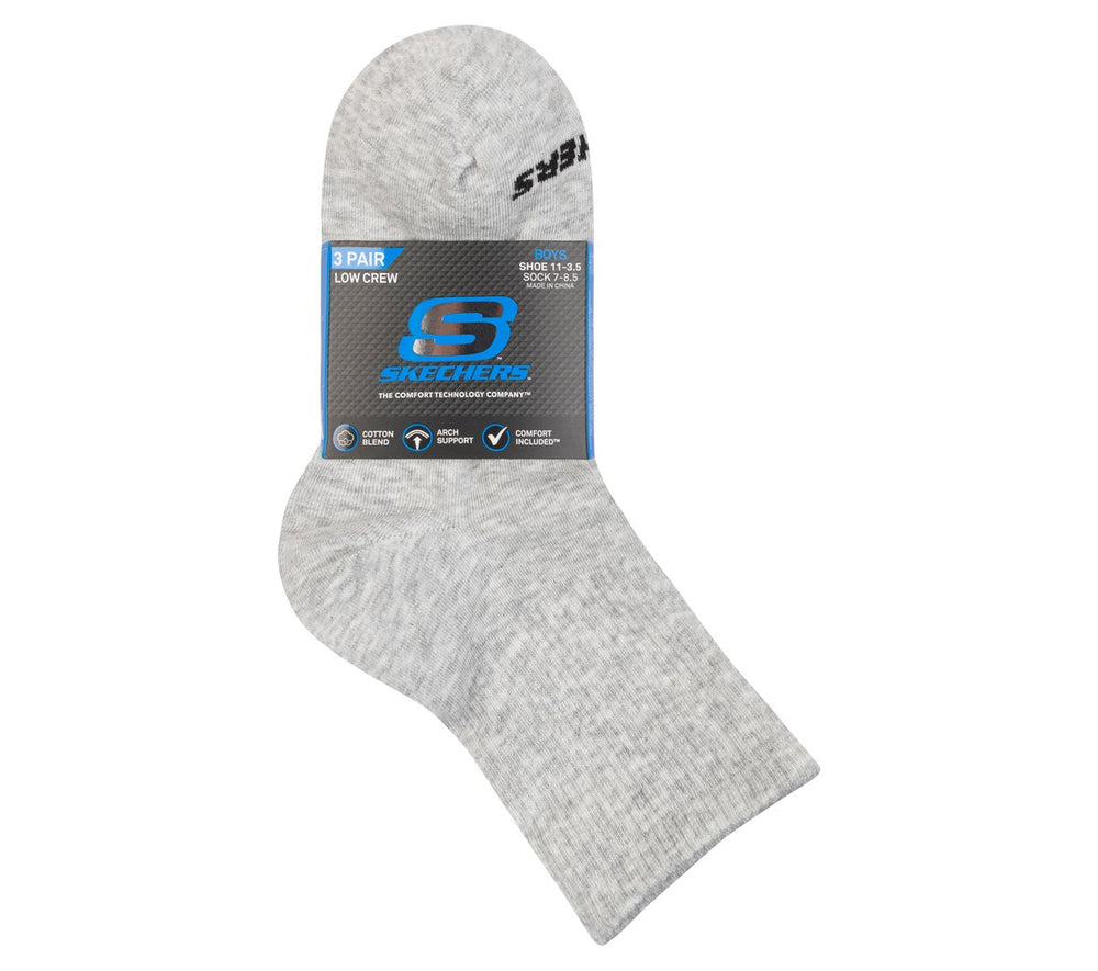 3 Pack Boys' Crew Cotton Socks | Skechers