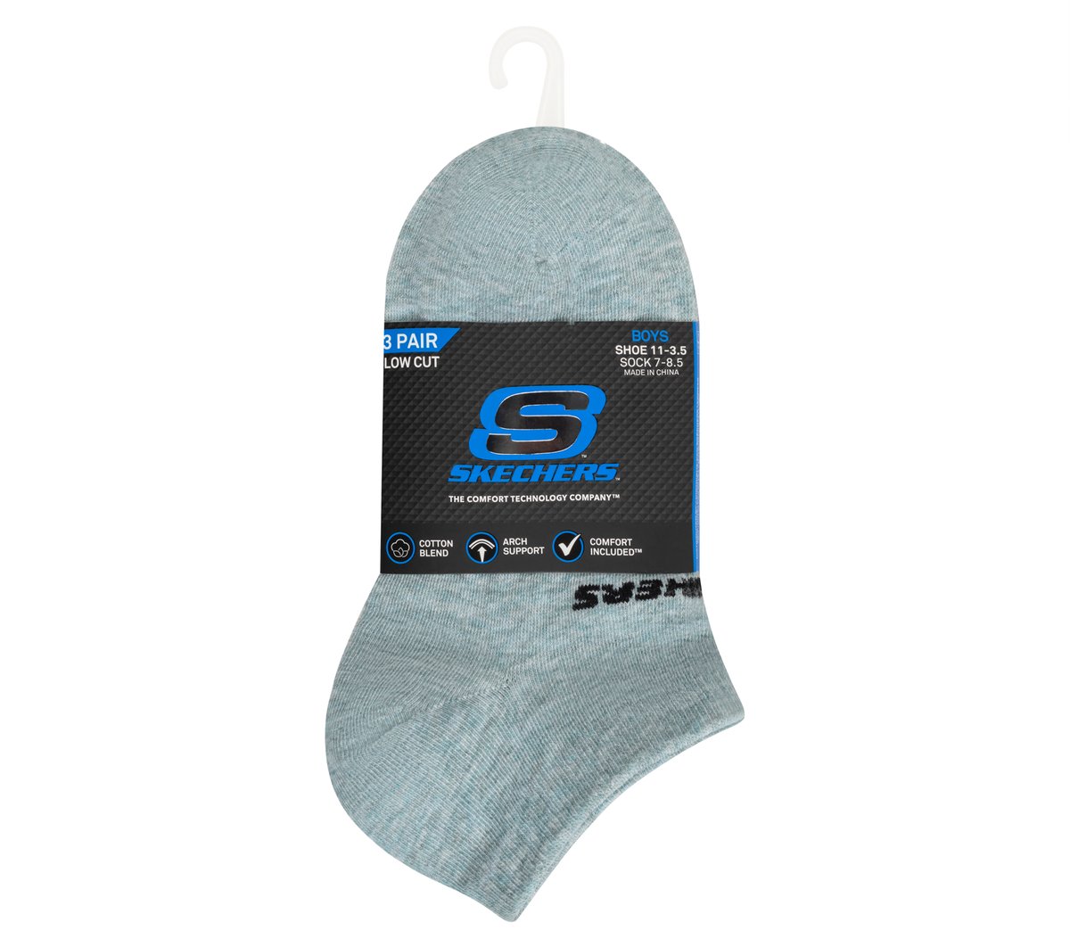 3 Pack Boys' Low Cut Cotton Socks | Skechers