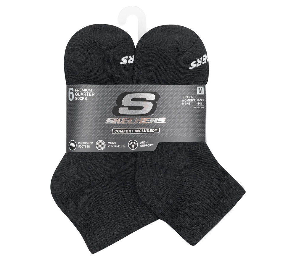 6 Pack Core Quarter Medium Socks | Skechers