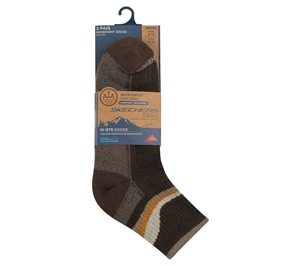 2 Pack Men's Quarter Trail Socks | Skechers
