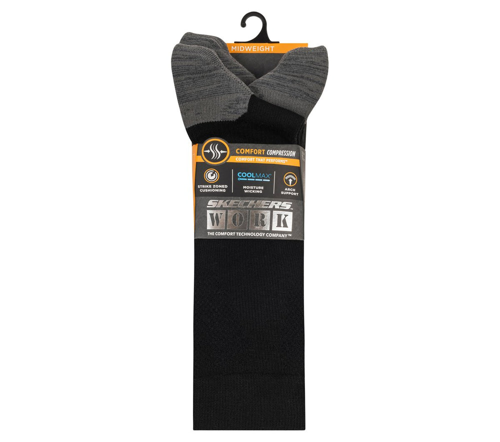 Work: 3 Pack Men's Over Calf Compression Socks | Skechers