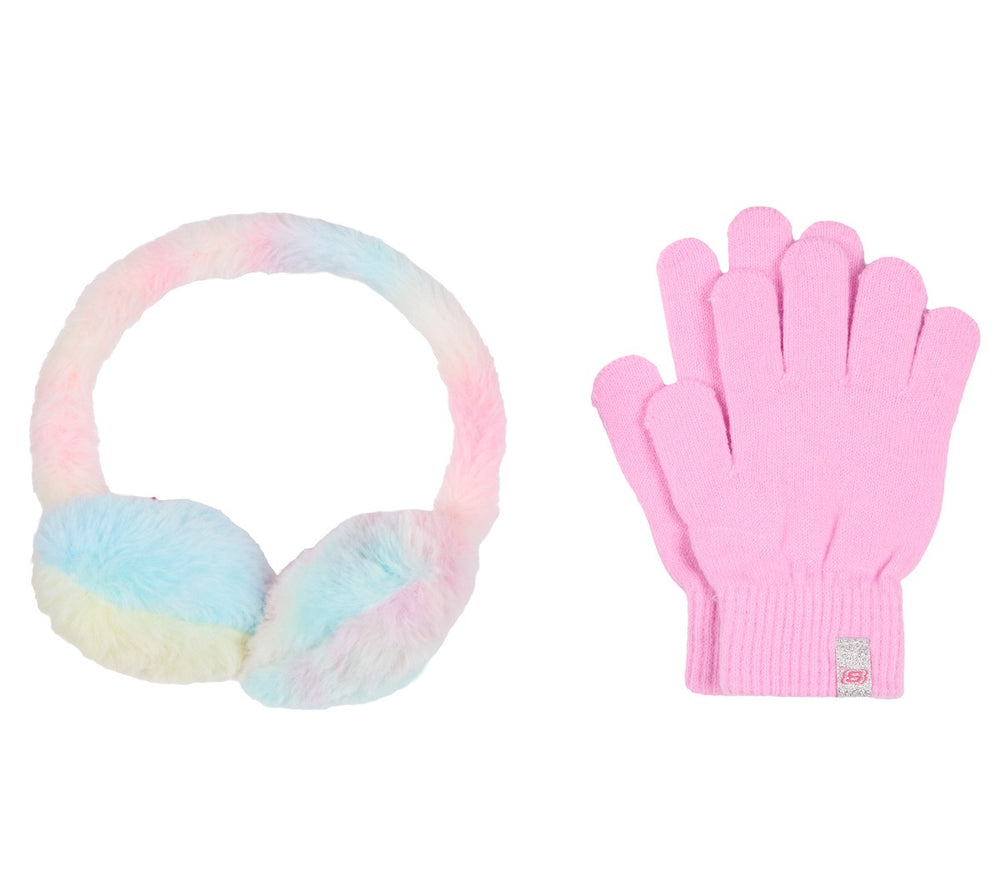 Tie Dye Heart Earmuff and Glove Set | Skechers